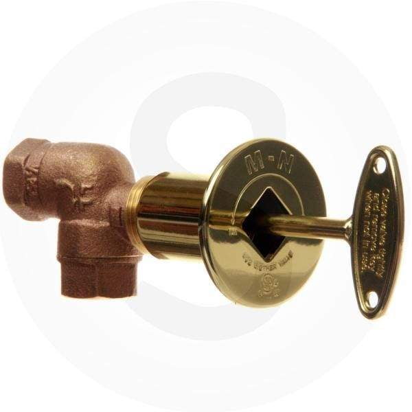 HPC Fire 1/2" Angled Gas Fire Pit Shut Off Valve Kit, Polished Brass