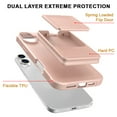 thumbnail image 4 of Designed for iPhone 16 Wallet Phone Case,Built-in Mirror,With Card Holder(Hold 4-5 Cards and Folding Money),Heavy Duty Shockproof Military Grade Protection Rugged Phone Case,Rosegold, 4 of 7