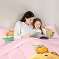 thumbnail image 4 of Erosebridal Cute Kawaii Capybara Queen Comforter Set For Capybara Lovers Queen Comforter Set,Orange Fruit Bedding Comforter Set For Kids Girls ,Reversible Pink 3 Pieces, 4 of 7
