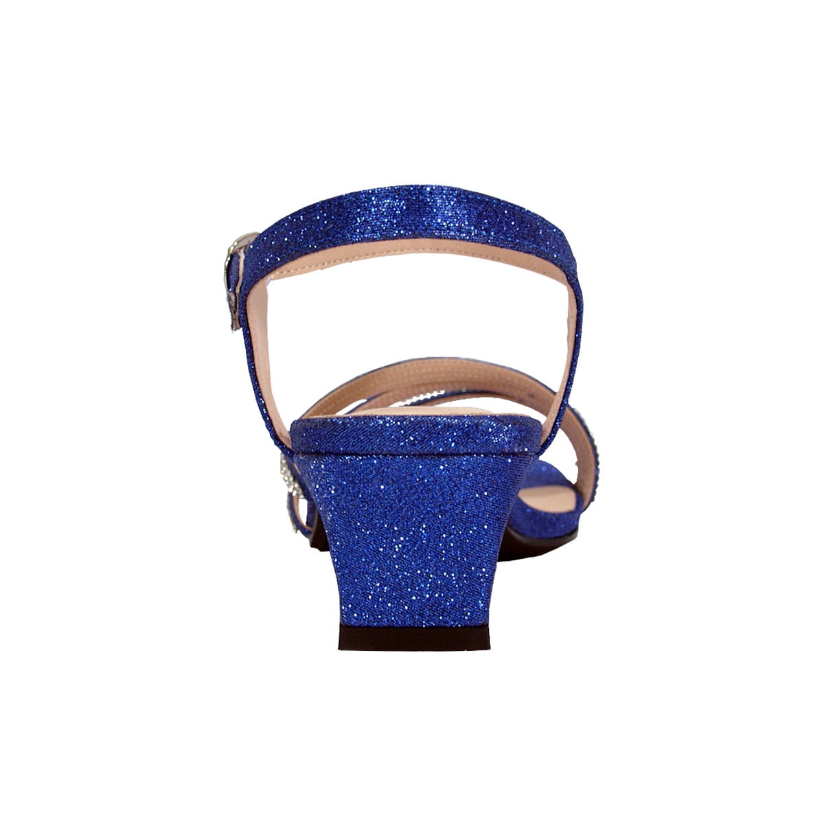 FLORAL Jenna Women Extra Wide Width Glittery Rhinestone Upper Straps Party Heeled Slingback Sandals