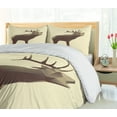 thumbnail image 5 of Ambesonne Polygons Duvet Cover Sets, Geometric Elk Animal Art, 2-King, Cream Umber and Brown, 5 of 7