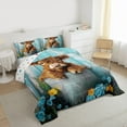 thumbnail image 3 of Castle Fairy Children Teens Boys Girls Farm Animal Cattle 3 Pieces Queen Comforter Set,Floral Daisy Farmhouse Cow Ultra Soft Bedding Sets,Western Vintage Aesthetic Bedding Comforter Set Breathable, 3 of 8