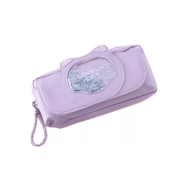 Estuche Para Lapices Gran Capacidad Tres Capa Organizadoras Morado