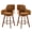PU / Brown - 【Set of 2 】- 25" Seat Height, variant on WOOW DEPOT 25" Swivel Bar Stools Large Seat Set of 1, Upholstered PU Leather w/ High-Back & Arm & Rubberwood Legs, Modern Island Counter Barstools Kitchen Pub Chair