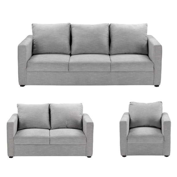 Sala 3-2-1 Gales (Sofá, Love Seat y Sillón) Gris