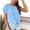 c01Blue, variant on Tie Front Tops for Women Cap Sleeve Crewneck Solid Color Blouses Loose Fit Summer Fashion Shirts Pullover Pink XXL