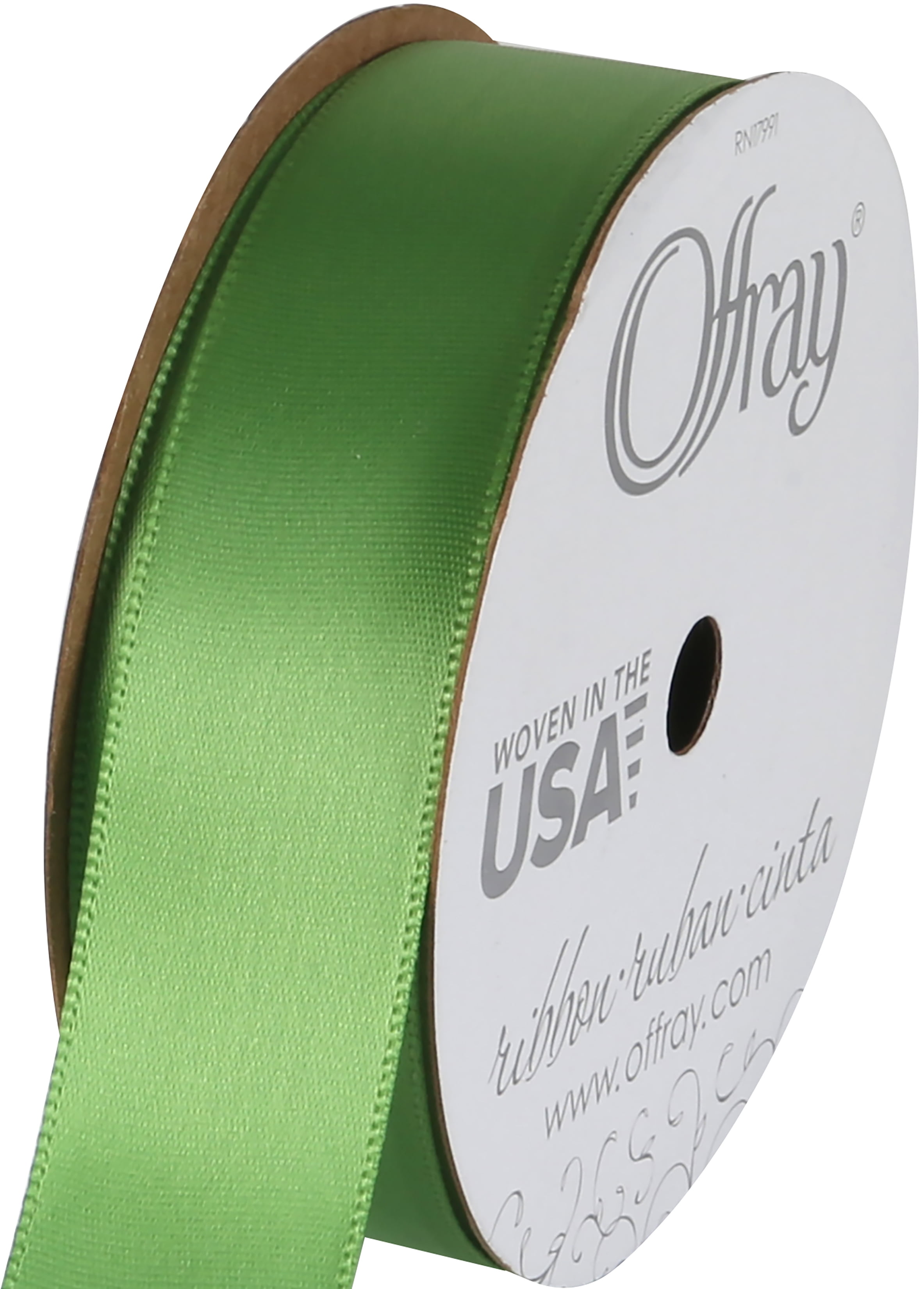 Offray 275245 0. 62 inch Single Face Satin Ribbon - 100 Yards, Shell Gray - No. 3