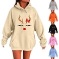 thumbnail image 5 of Oversized Hoodies for Women Drawstring Hoodie Loose Preppy Sweatshirt with Pocket Womens Pullover, 5 of 9