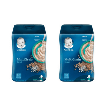(2 Pack) GERBER Multigrain Baby Cereal, 16 oz (Best Rice Cereal For Infants)