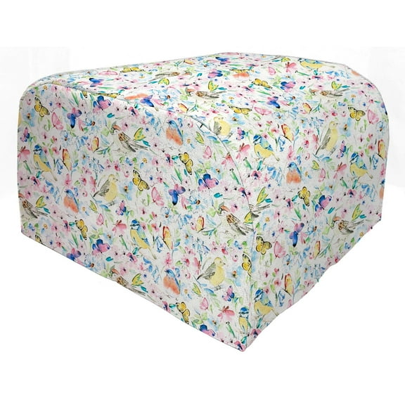 Birds & Butterflies in Blooms Cover Compatible with Ninja Foodi Grill by Penny's Needful Things (White)