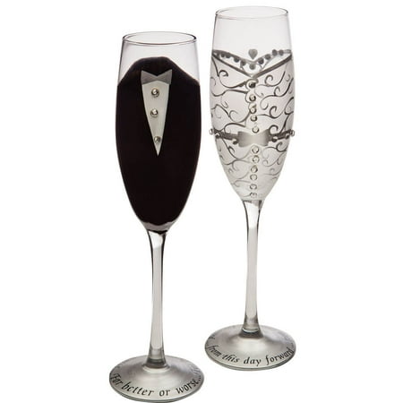 Bride & Groom Champagne Flutes - Set of 2