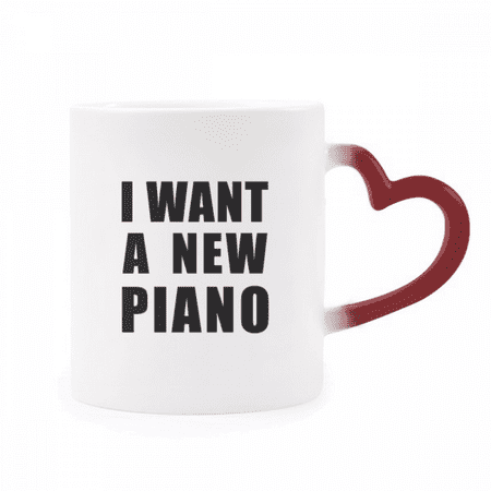 

I Want A New Piano Heat Sensitive Mug Red Color Changing Stoneware Cup