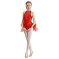 thumbnail image 3 of Haitryli Kids Girls Sparkle Lyrical Ballet Dance Dress Gymnastics Leotard Skirt Dancewear Performance Costume Red 6, 3 of 7