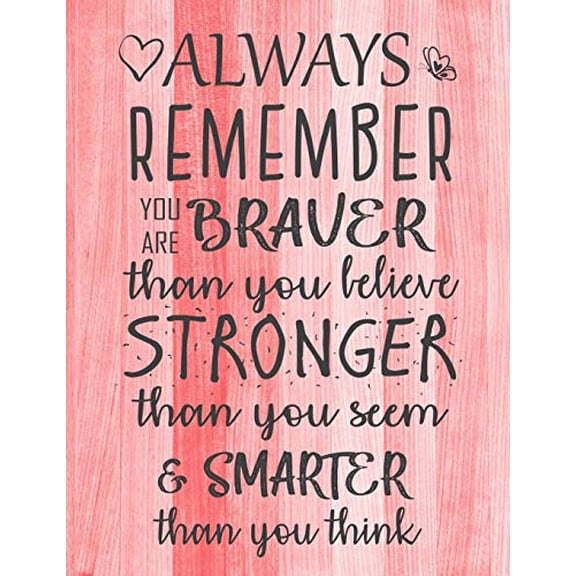 Pre-Owned Inspirational Journals - Notebooks for Women & Girls: Always Remember You are Braver than you believe - Stronger than you seem & Smarter thank you think: Inspirational Journal - Notebook to Write In f