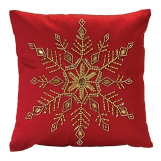 Melrose Beaded Joy and Noel Holiday Pillow (Set of 2)