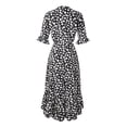 thumbnail image 4 of Vestido Con Dobladillo Con Volantes Y Abertura Lateral, Vestido Cruzado Con Cuello En V Y Estampado Floral Fluido Para Las Fiestas ANGGREK Otros, 4 of 4