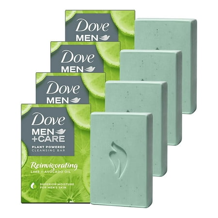 DOVE MEN + CARE Plant-Powered Natural Essential Oil Bar Soap Reinvigorating Lime + Avocado Oil to Clean and Hydrate Mens Skin 4-in-1 Bar Soap for Men s Body Hair Face and Shave. 5 oz C3 DOVE MEN + CARE Plant-Powered Natural Essential Oil Bar Soap Reinvigorating Lime + Avocado Oil to Clean and Hydrate Mens Skin 4-in-1 Bar Soap for Men s Body Hair Face and Shave. 5 oz C3