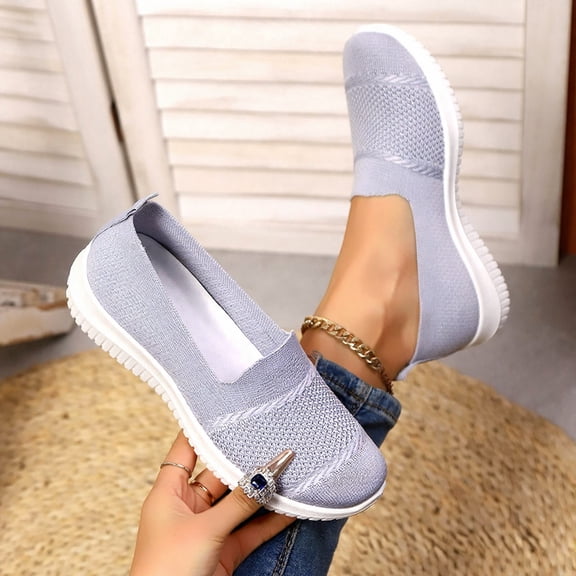Caywon Women Slip On Sneakers Mesh Breathable Walking, Flat Casual Ladies Shoes Comfortable, Lightweight Summer Travel Loafers, Zapatillas Mujer