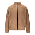 thumbnail image 4 of GuangCheng Mens Fleece Plush Jackets,Full Zip,Warm,Sherpa Lined Outerwear,Casual Coat with Pockets,Coffee,S, 4 of 7