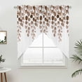 thumbnail image 2 of Swag Valance Curtains for Windows, Brown Eucalyptus Leaves Light Filtering Kitchen Curtains with Rod Pocket, Watercolor Floral Leaf Plants Window Treatment Valances for Living Room, 28x36 - 2 PCS, 2 of 9