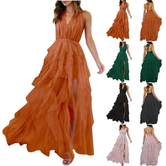 THDHVS Maxi Dresses for Women 2025,Women's Casual Dresses,Summer Solid Color Sleeveles Beach Sundress Casual A Line Long Flowy Dress Black XL