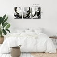 thumbnail image 3 of Black and White Abstract Canvas Wall Art Decor Black & White Gold Lines Modern Artwork Paintings Pictures for Bedroom Home Office Wall Decoration 12"x16"x3 Panels, 3 of 6
