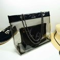 thumbnail image 2 of Conjunto de dos bolsos para mujer, niña, transparente, con cadena, bandolera, bolso de mano, buena seguridad, bolsos de mensajero cruzados de PU Kearding BB5465-03, 2 of 2
