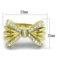 thumbnail image 2 of Luxe Jewelry Designs Women's Gold IP Stainless Steel Knots and Bows Design Ring with Clear Crystals, 2 of 4