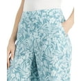 thumbnail image 2 of Charter Club Womens Floral Cropped Wide-Leg Pants Teal Combo L, 2 of 4