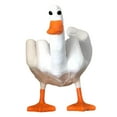 thumbnail image 2 of Escultura Pato Pequeño Con Dedo Artesanía Resina Regalo Escritorio Creativo () Blanco, 2 of 3
