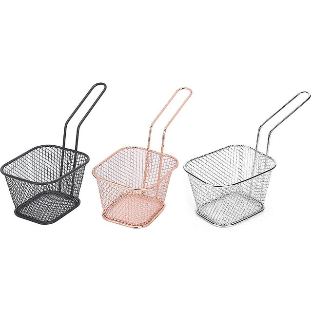 3-piece Kitchen Frying Basket French Fries Potato Frying Pan