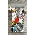 thumbnail image 3 of Ambesonne Indie Quilted Bedspread Set 2 Pcs, Animal Food Crazy Doodle, Twin Size, Multicolor, 3 of 3