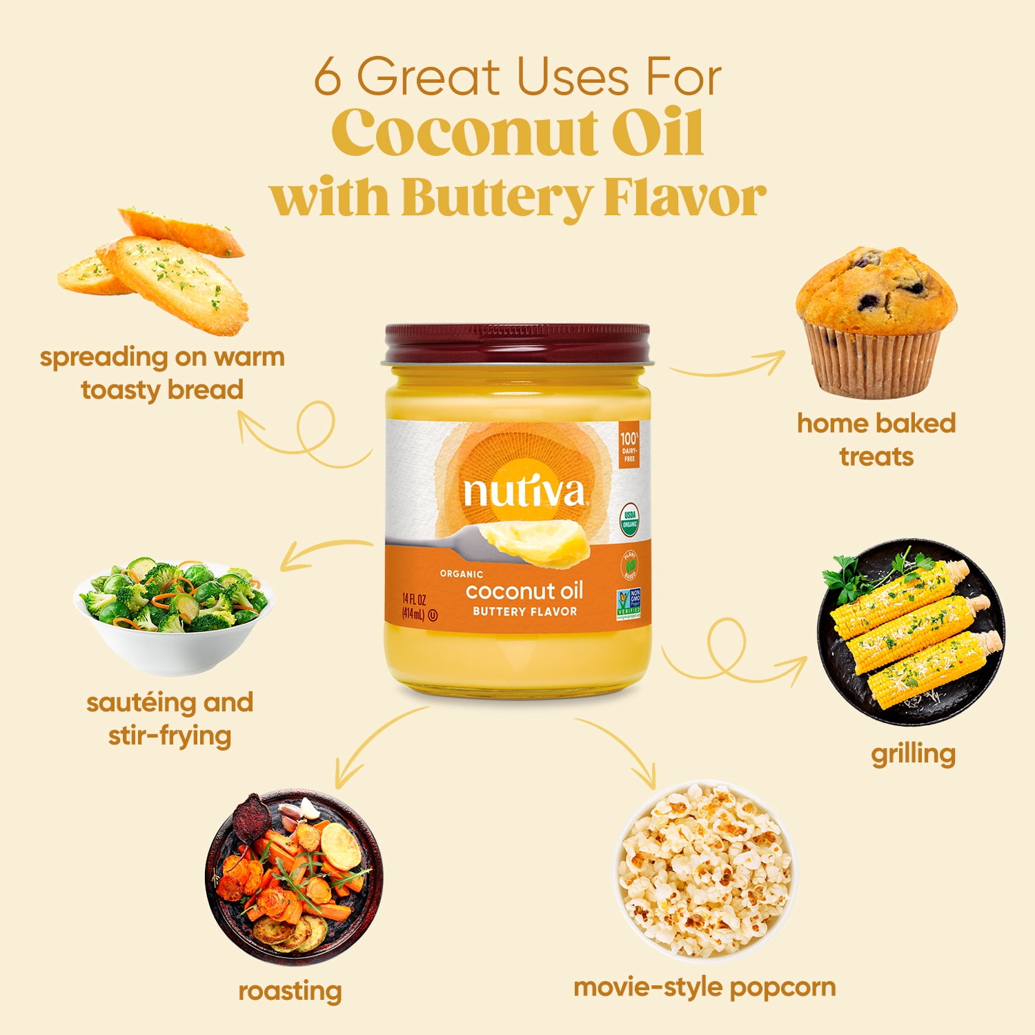 Nutiva Organic Coconut Oil Buttery Flavor, 29 fl oz