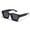 Bright Black All Gray, variant on Men's Narrow Rectangular Sunglasses with UV400 Protection Metal Frame AC Lens for Sun Protection Outings Stage