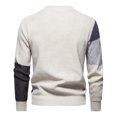 thumbnail image 3 of DHFJKG Men's Jacquard Sweaters Knitted Color Block Crewneck Long Sleeve Outdoor Casual Sweater Pullover Tops Autumn Winter Cozy Jumper Tops, 3 of 8