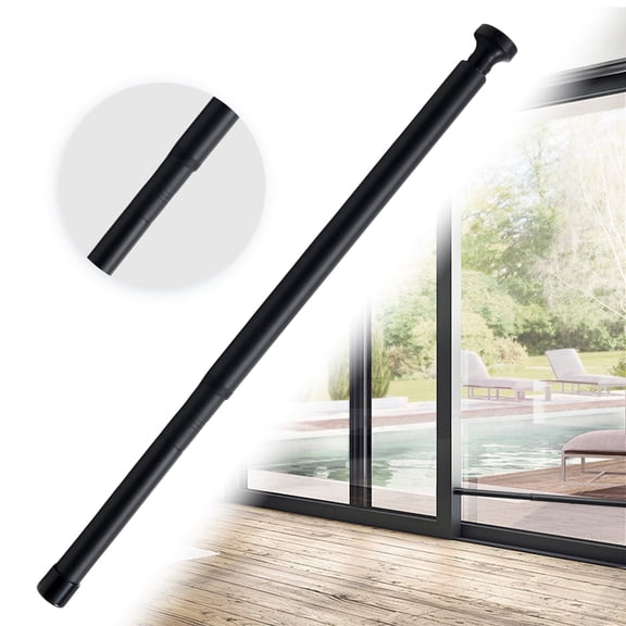 FENHRTVM Sliding Door Security Bar Rotational Adjustable Length 22-50 Inches Easy Use for Window and Sliding Glass Door Sturdy  Metal Black