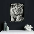 thumbnail image 4 of COMIO  Canvas Painting Animal Black and White Lion with Cub Wall Art Africa Lion Poster and Modern Minimalist Photo Wall Living Room Bedroom Decoration, 4 of 4