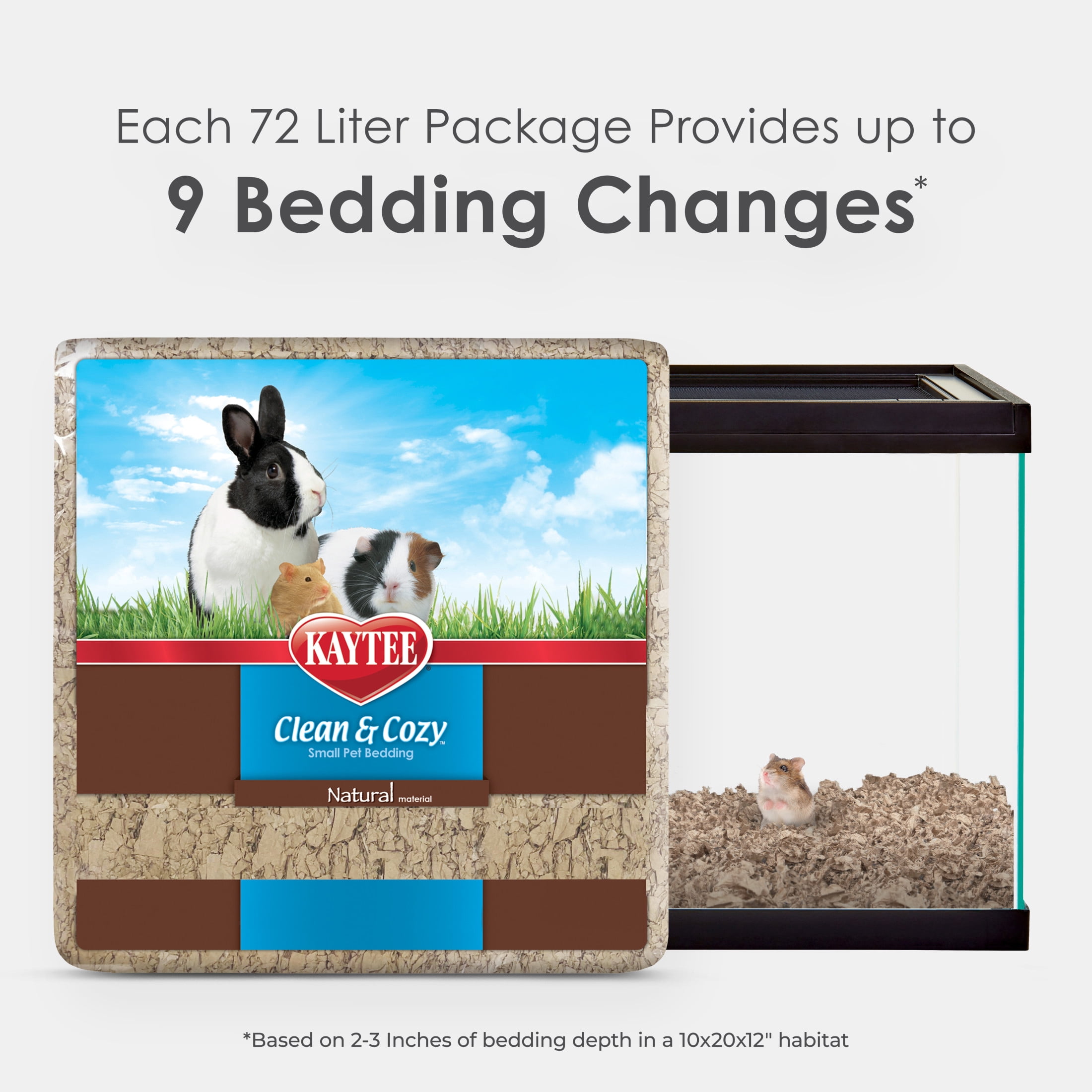 (2 pack) Kaytee Clean & Cozy Natural Paper Bedding 72 Liters