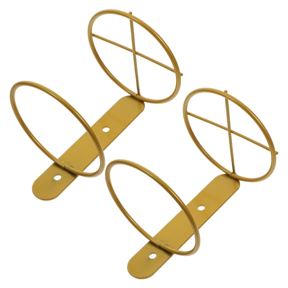HOMEMAXS  2 Pcs Single Bottle Holder Bracket Wall Mounted Wine Golden