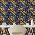 thumbnail image 2 of Ambesonne Botanical Peel & Stick Wallpaper for Home, Butterflies Jungle Leaves, 13"x36", Indigo and Multicolor, 2 of 5