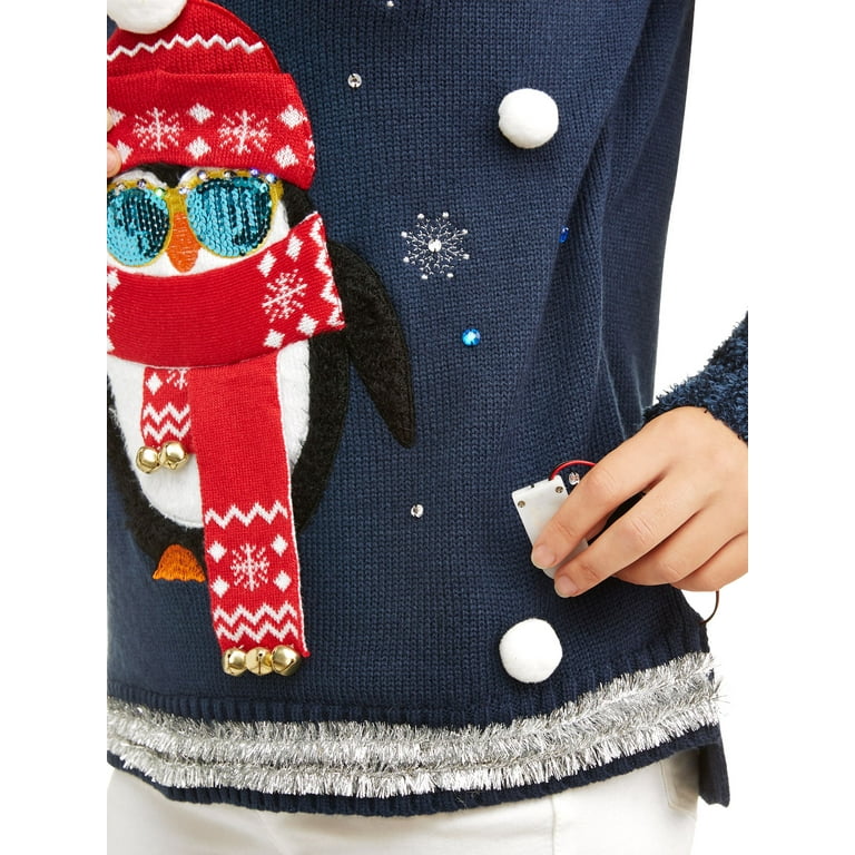 Light up christmas sweater deals walmart