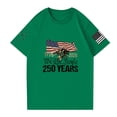 thumbnail image 4 of Hogleaql American 250th Anniversary Shirts Men's Crew Neck American Flag Print Short Sleeve Tops Patriotic Casual Independence Day Loose Shirts Green S, 4 of 6