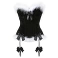 thumbnail image 1 of Sexy Velvet Christmas Corsets Women Miss Santa Bustier Corselet Bowknots Zipper Side Overbust Corset S-6XL, 1 of 5