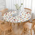 thumbnail image 3 of Pioneer Flower Floral Print Pattern Round Fitted Tablecloth with Elastic Edge,Dining Table Cover Waterproof,Outdoor Round Tablecloth for Camping,Dining,Indoor and Outdoor, 3 of 7
