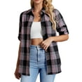 thumbnail image 2 of Fantaslook Plaid Flannel Shirts for Women Oversized Long Sleeve Button Down Shirts Blouses Tops, 2 of 8