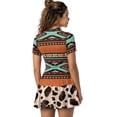 thumbnail image 2 of Psesaysky Native African Aztec Stripe Golf Tennis Dress for Women Sun Protection Sport Workout Dresses Zip Up Short Sleeve Golf Outfits with Shorts and Pockets, 2 of 7