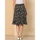 thumbnail image 5 of Falda Cruzada de Verano Allegra K con dobladillo alto y bajo con volantes En la cintura con Lazo floral para mujer Blanco negro XS, 5 of 6