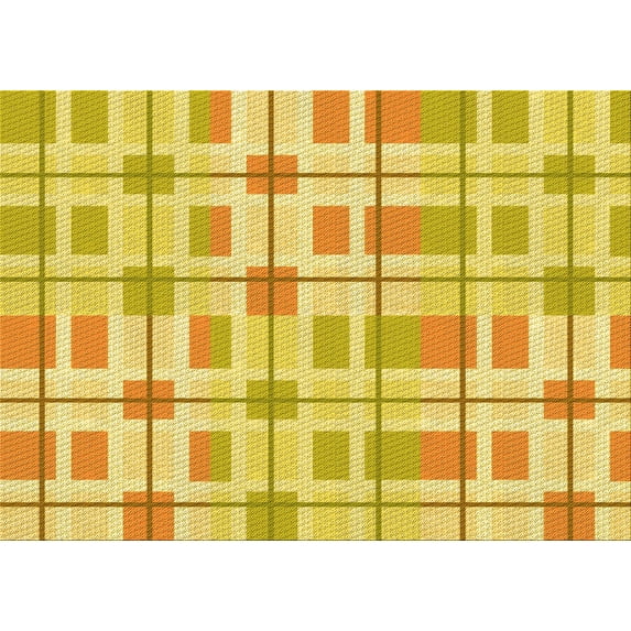 Ahgly Company Indoor Rectangle Patterned Bold Yellow Area Rugs, 2' x 3'