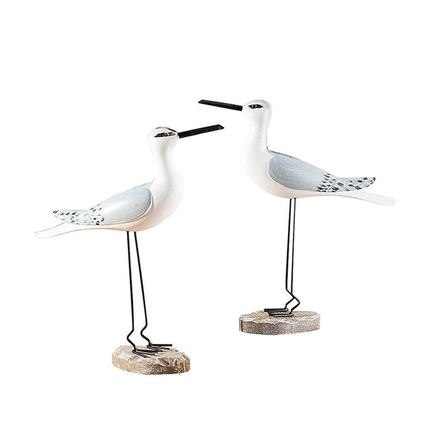 Figura de gaviota de madera, escultura rústica Vintage de pájaro marino, decoración náutica, 1 Juego
