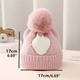 thumbnail image 4 of Besolor Infant Baby Beanie Hats Newborn Toddler Cute Warm Winter Soft Thick Knitted Caps with Pompom 0-12 Months, 4 of 4